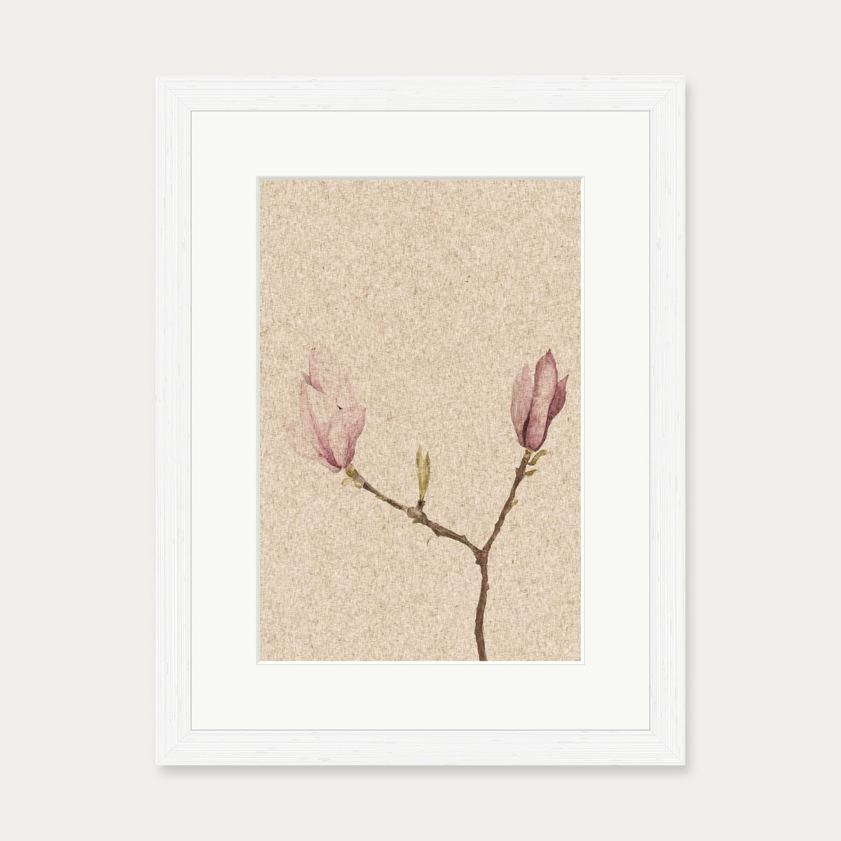 Vintage Rose Art Print — 30 x 40 cm — White Frame