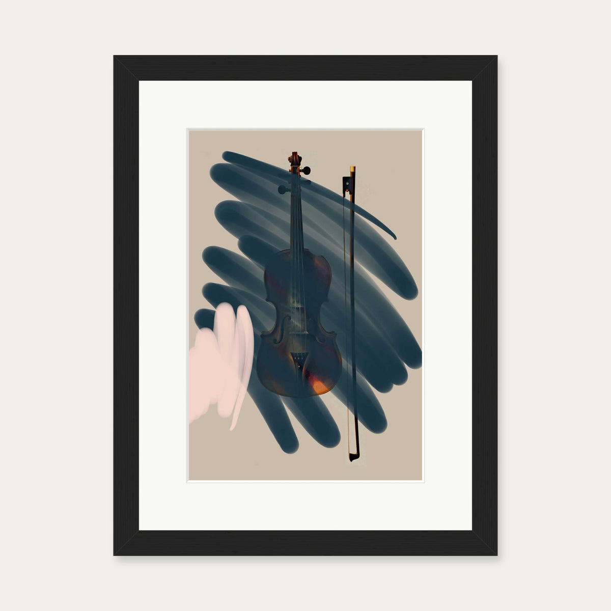 Violin Contemporary Art Print — 30 x 40 cm — Black Frame