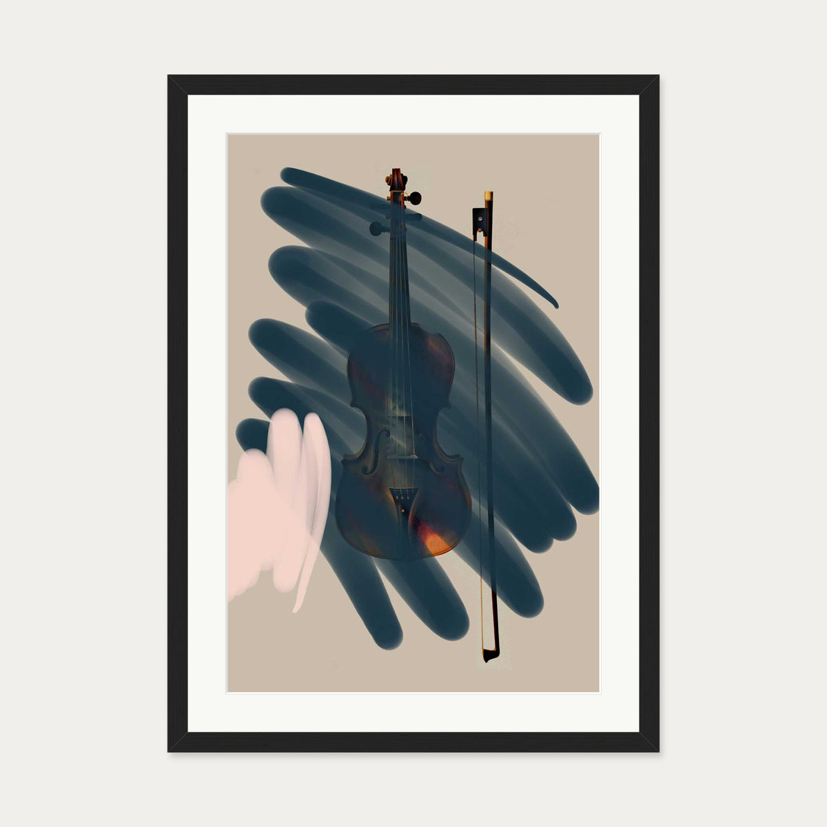 Violin Contemporary Art Print — 50 x 70 cm — Black Frame