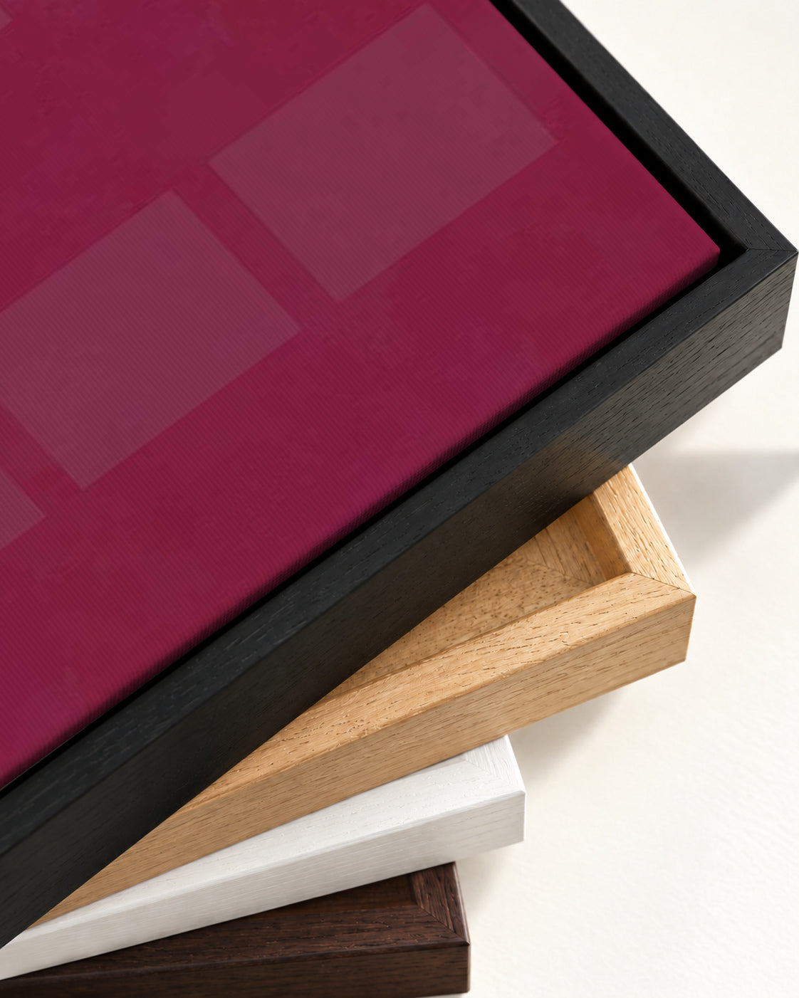Viva Magenta I Canvas Art — framed canvas corner and wrapped canvas detail