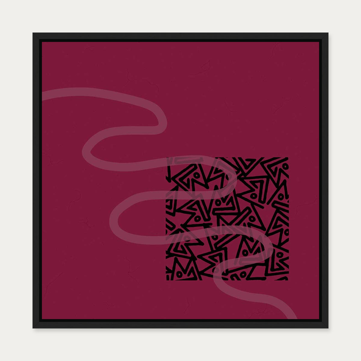 Viva Magenta II Canvas Art — 50 x 50 cm — Black Frame
