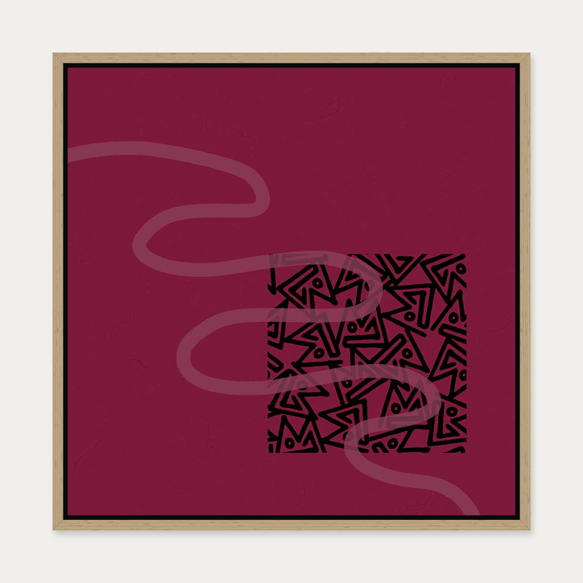 Viva Magenta II Canvas Art — 50 x 50 cm — Oak Frame