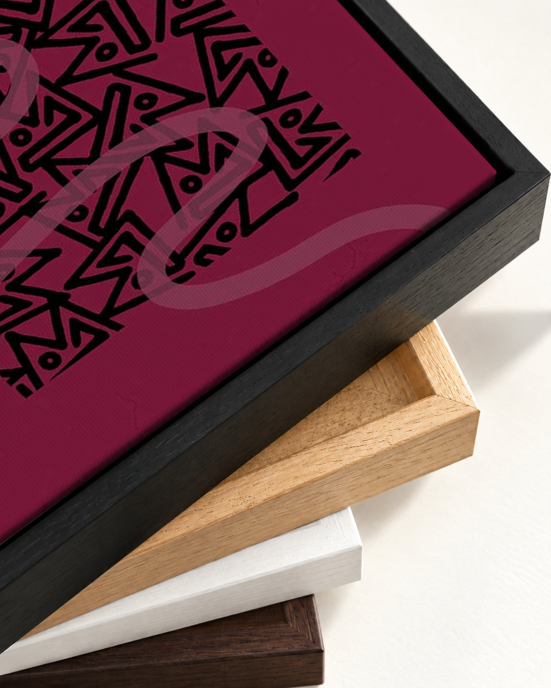 Viva Magenta II Canvas Art — framed canvas corner and wrapped canvas detail