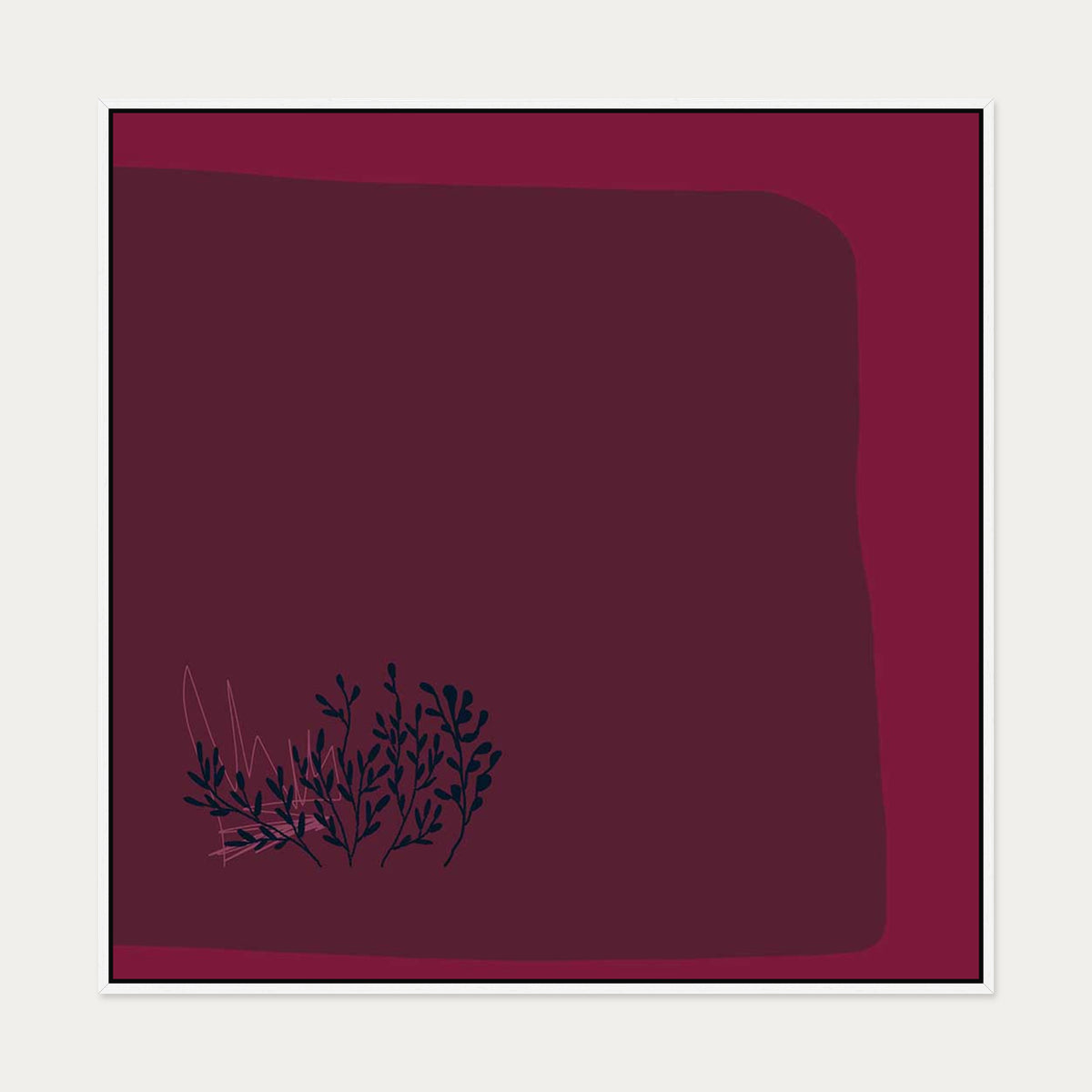 Viva Magenta III Canvas Art — 100 x 100 cm — White Frame