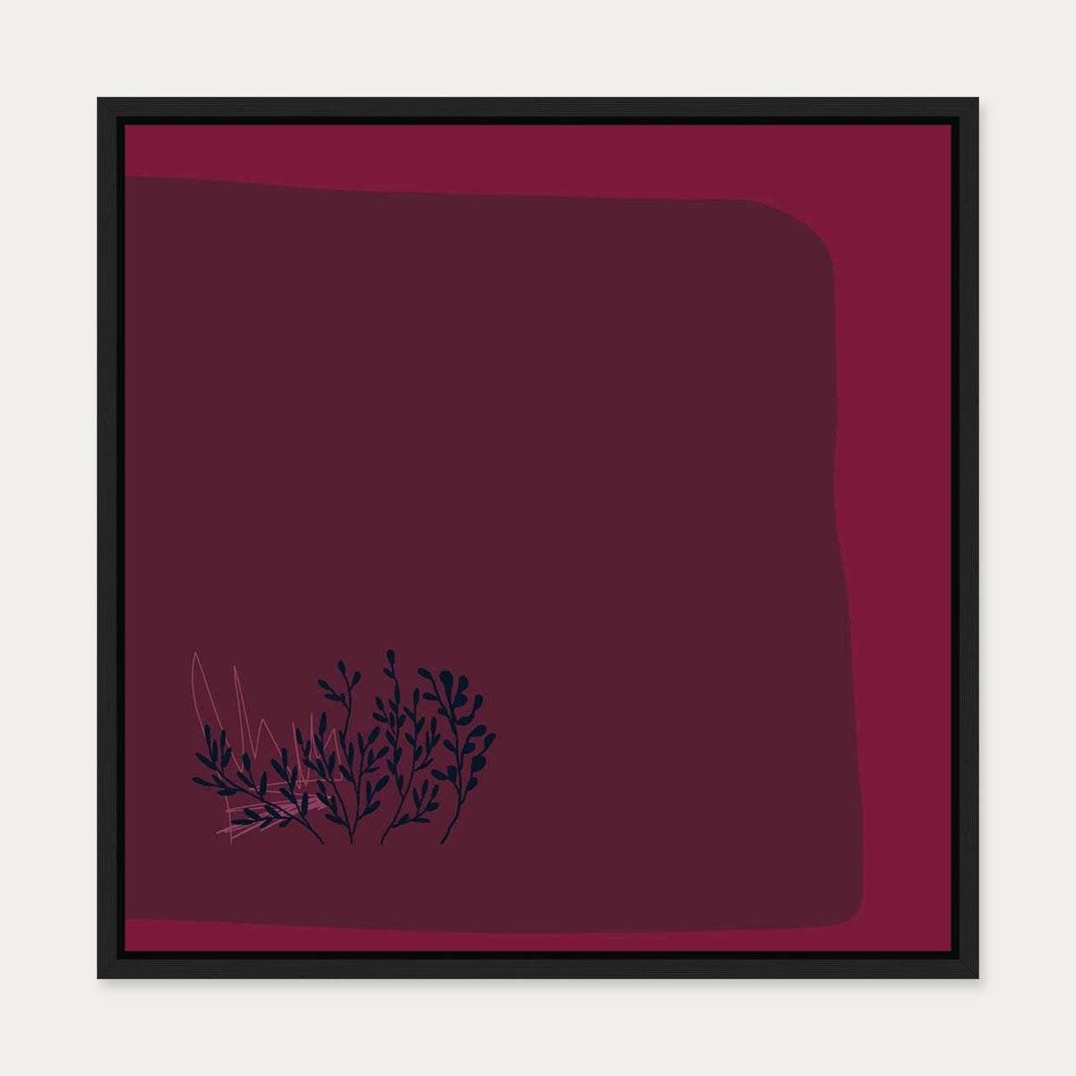 Viva Magenta III Canvas Art — 50 x 50 cm — Black Frame