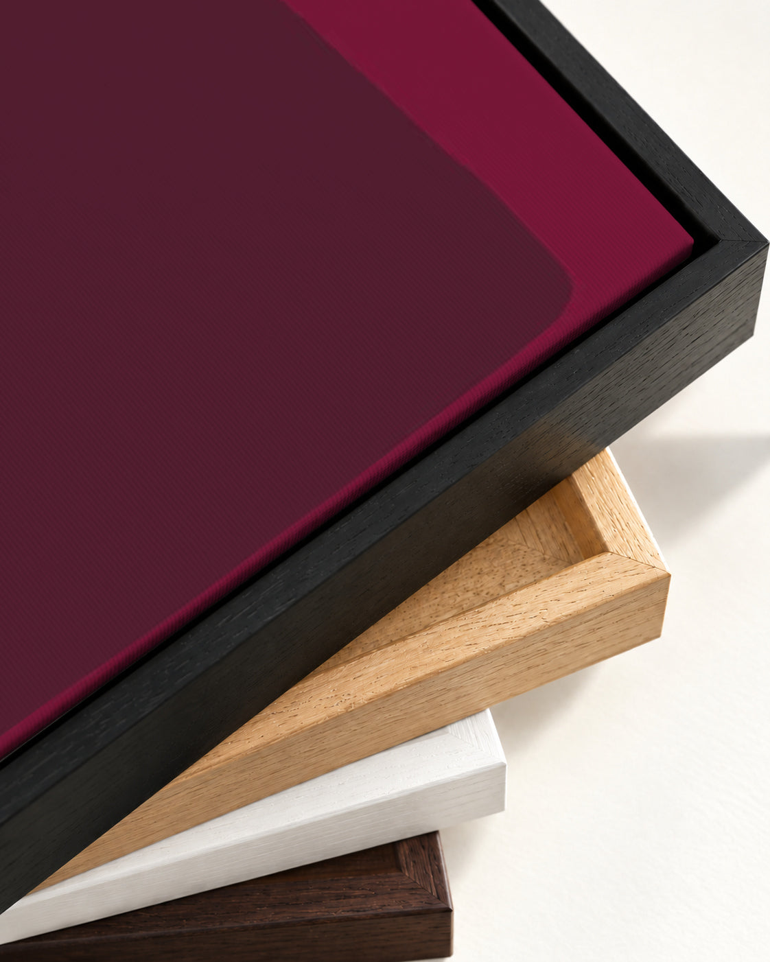 Viva Magenta III Canvas Art — framed canvas corner and wrapped canvas detail
