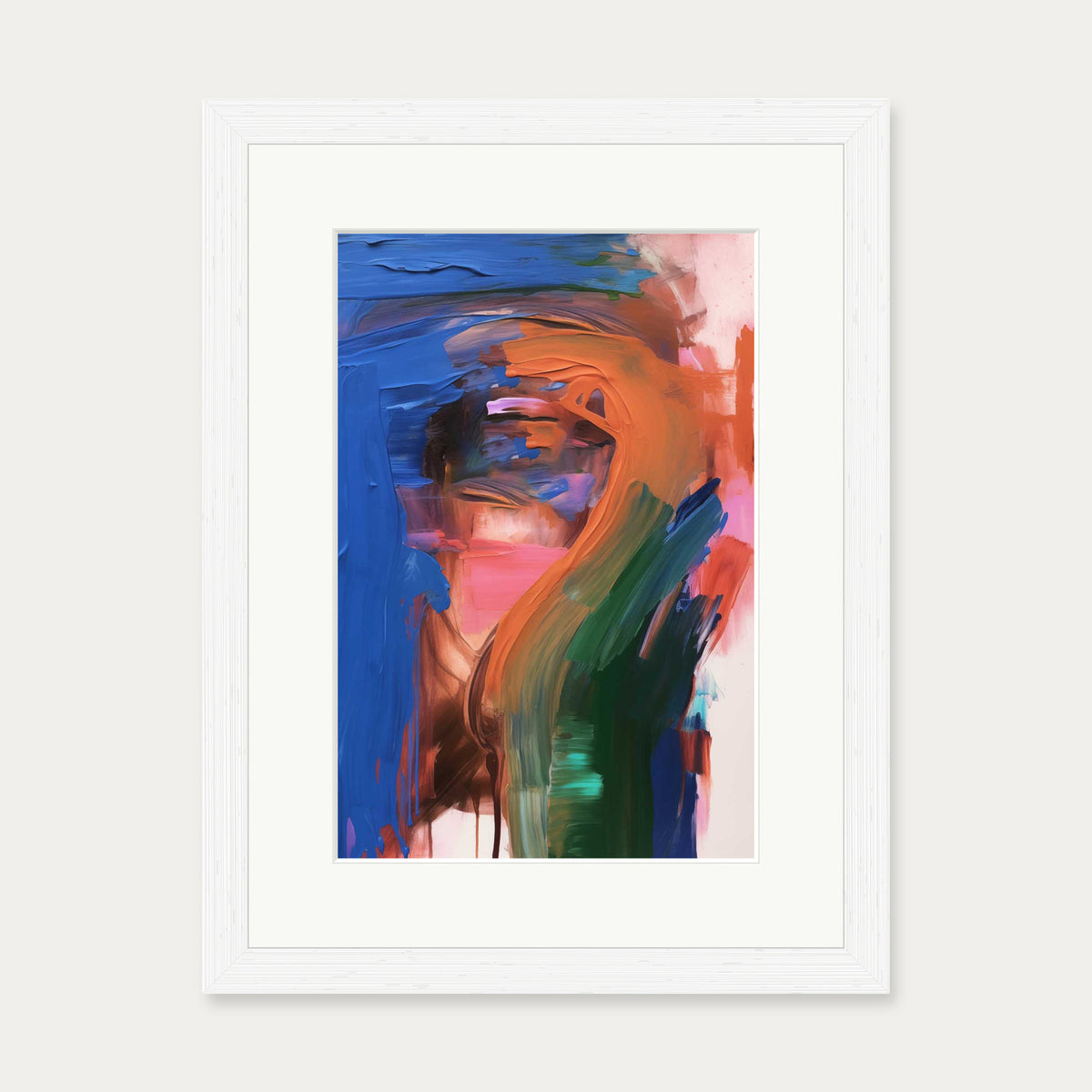 Vivid Abstract Colour II Art Print — 30 x 40 cm — White Frame