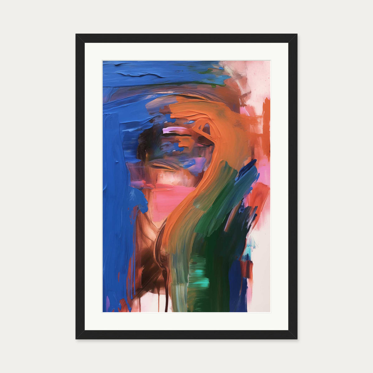 Vivid Abstract Colour II Art Print — 50 x 70 cm — Black Frame