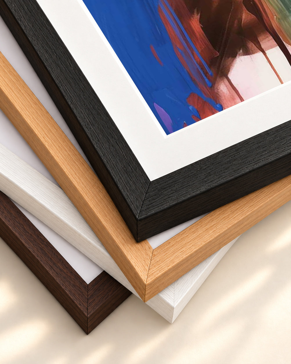 Vivid Abstract Colour II Art Print — framed print corner with 5 cm mount and bevel