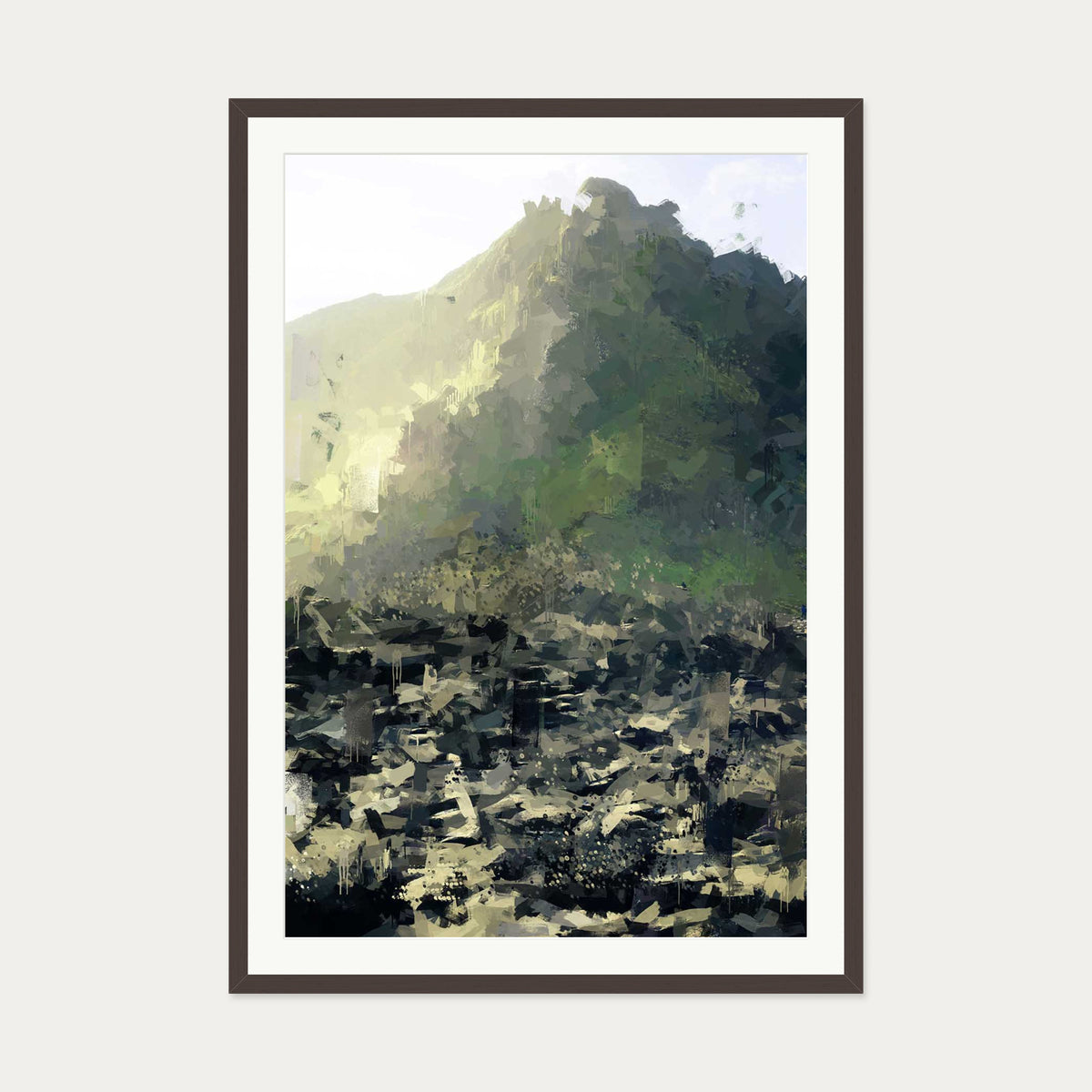 Walk Me To The Mountains Art Print — 70 x 100 cm — Brown Frame