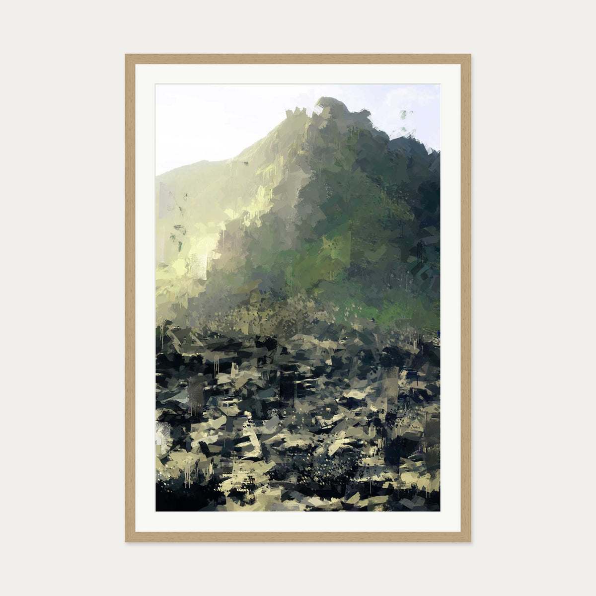 Walk Me To The Mountains Art Print — 70 x 100 cm — Oak Frame