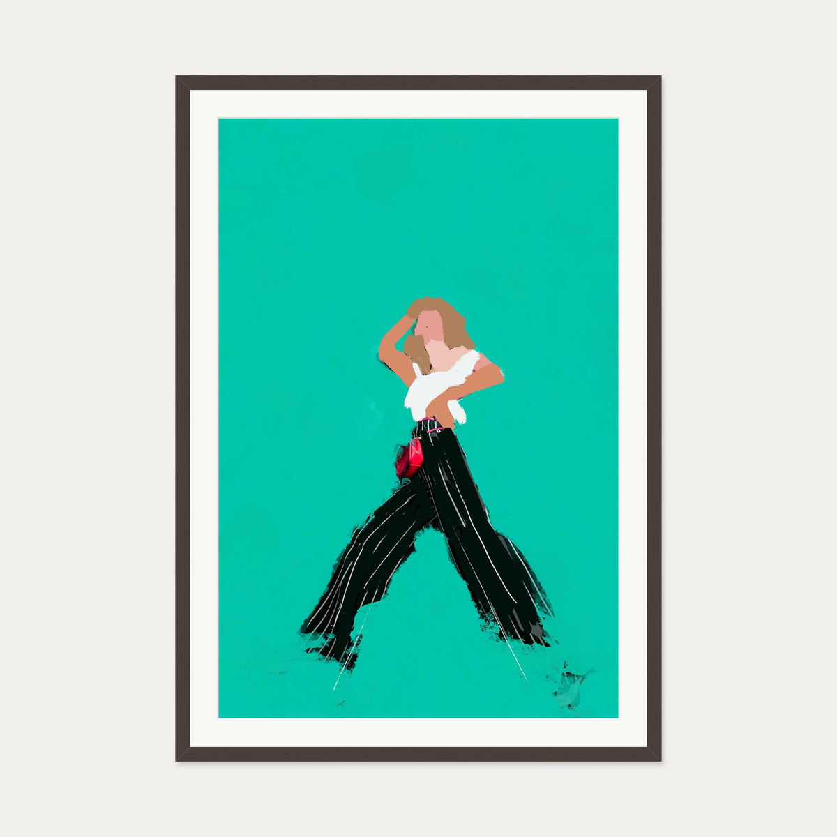 Walking In Wonder Art Print — 70 x 100 cm — Brown Frame