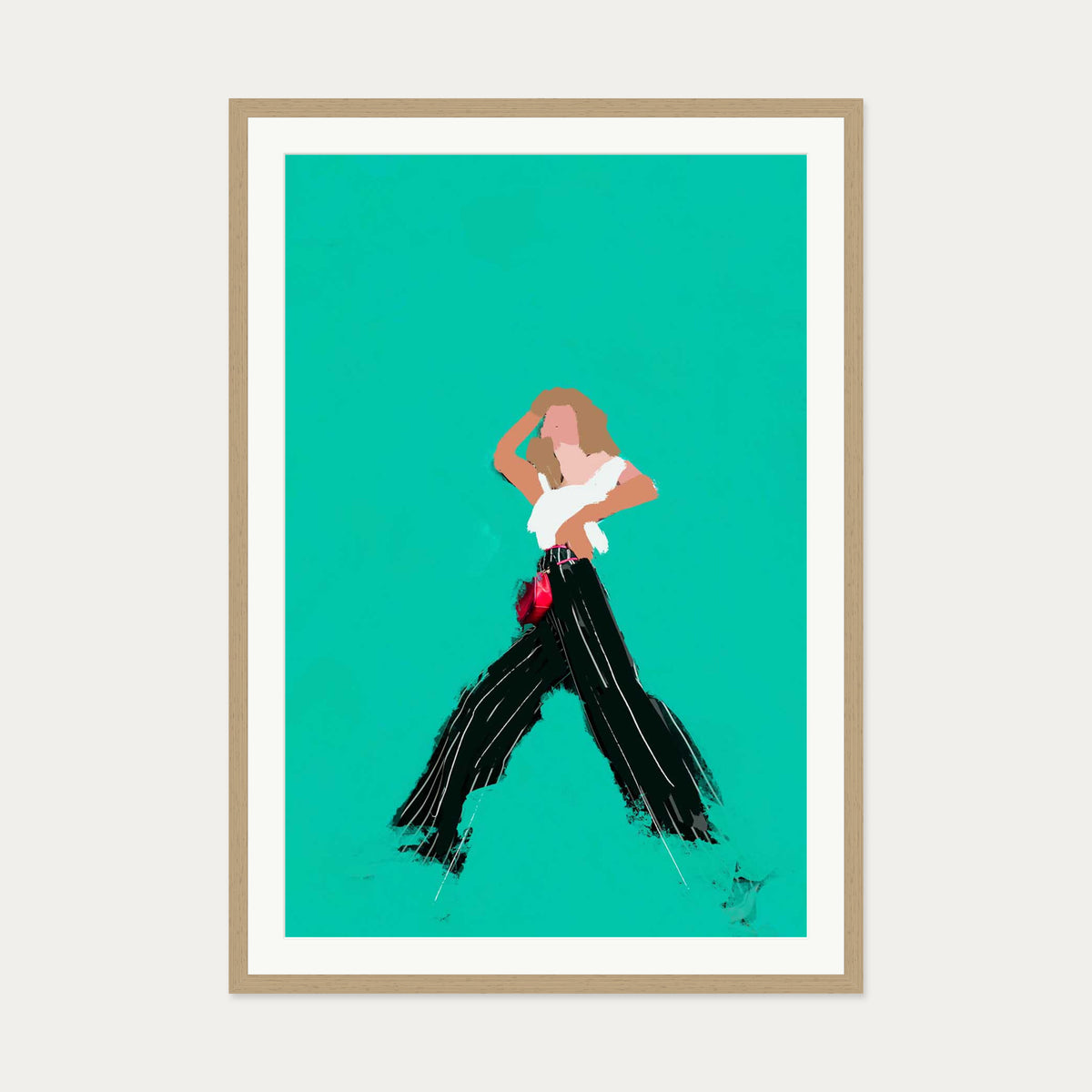 Walking In Wonder Art Print — 70 x 100 cm — Oak Frame