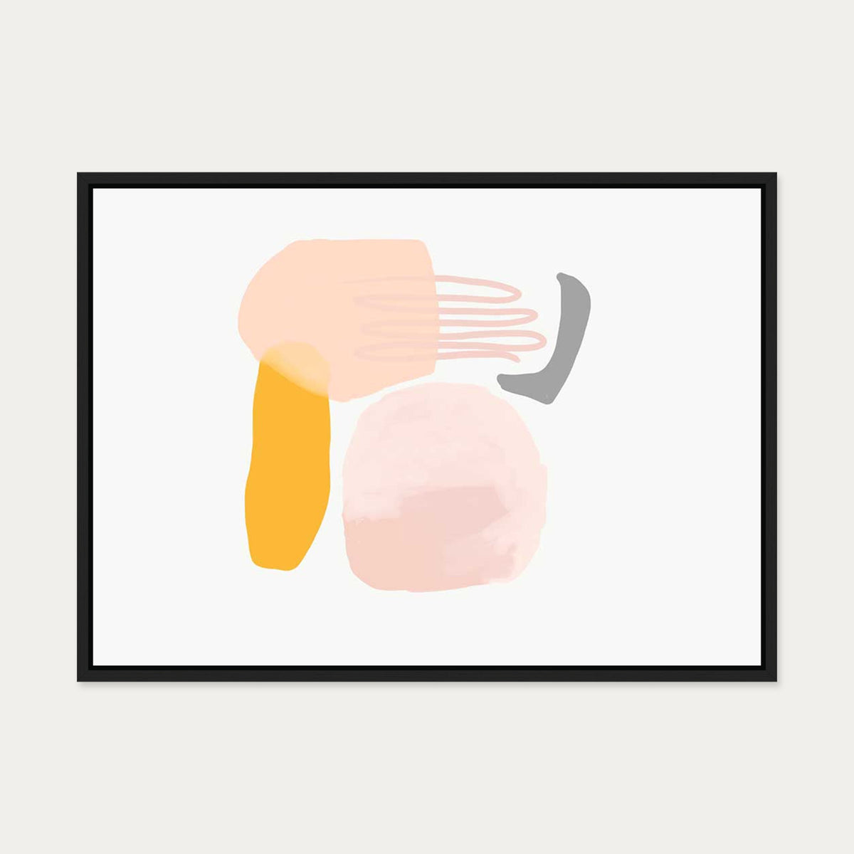 Watercolour Abstract Canvas Art — 50 x 70 cm — Black Frame