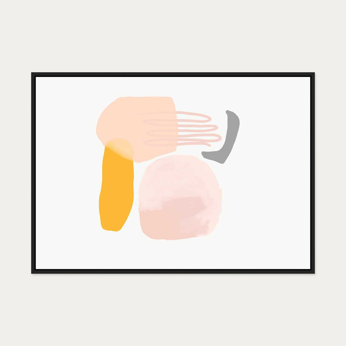 Watercolour Abstract Canvas Art — 70 x 100 cm — Black Frame