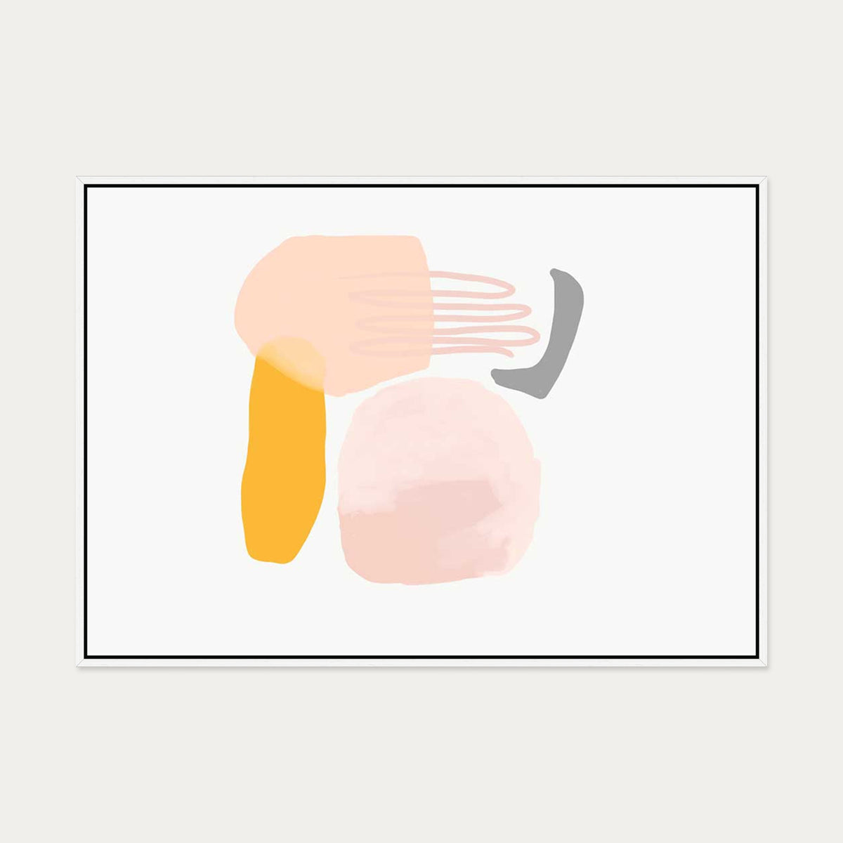 Watercolour Abstract Canvas Art — 70 x 100 cm — White Frame