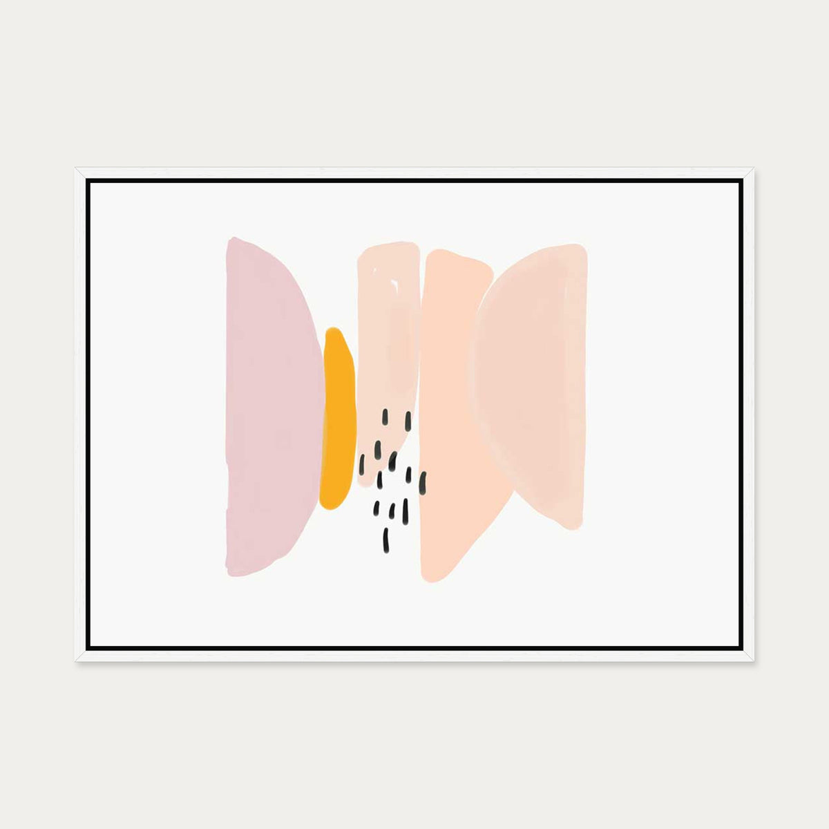 Watercolour Shapes Canvas Art — 50 x 70 cm — White Frame