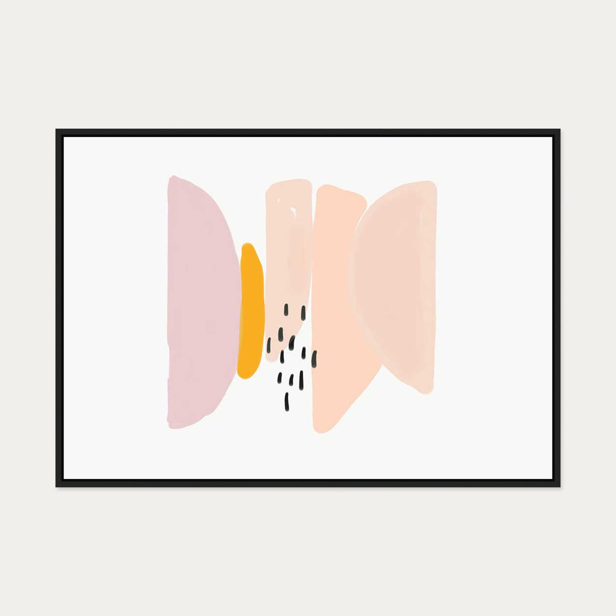 Watercolour Shapes Canvas Art — 70 x 100 cm — Black Frame