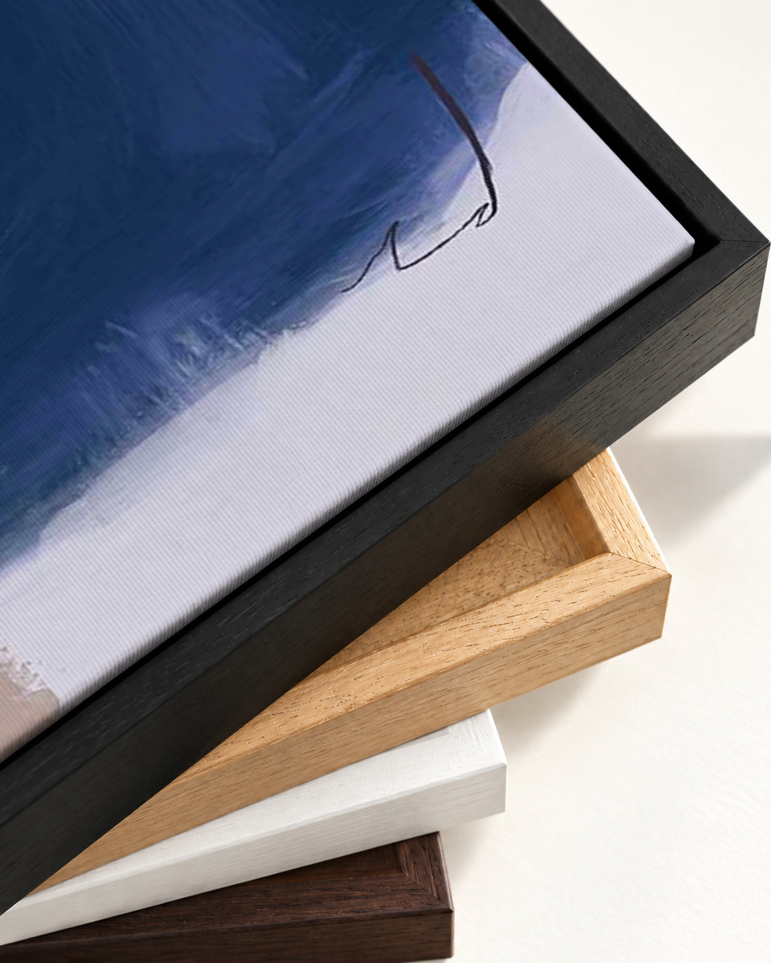 Went For A Swim Canvas Art — framed canvas corner and wrapped canvas detail