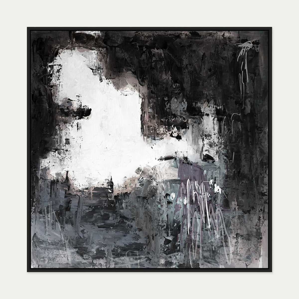 Wild Echoes Canvas Art — 100 x 100 cm — Black Frame