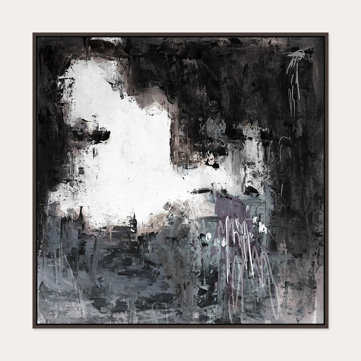 Wild Echoes Canvas Art — 100 x 100 cm — Brown Frame