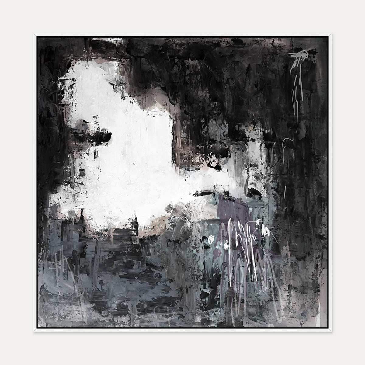 Wild Echoes Canvas Art — 100 x 100 cm — White Frame