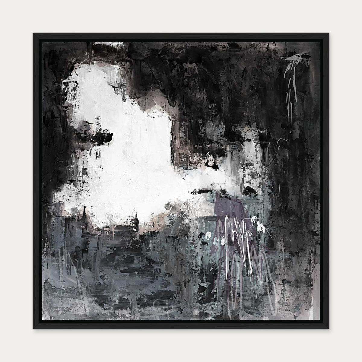 Wild Echoes Canvas Art — 50 x 50 cm — Black Frame