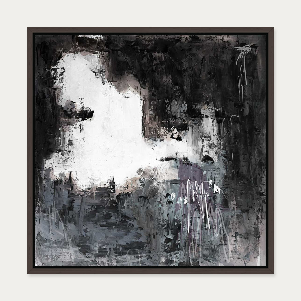 Wild Echoes Canvas Art — 50 x 50 cm — Brown Frame