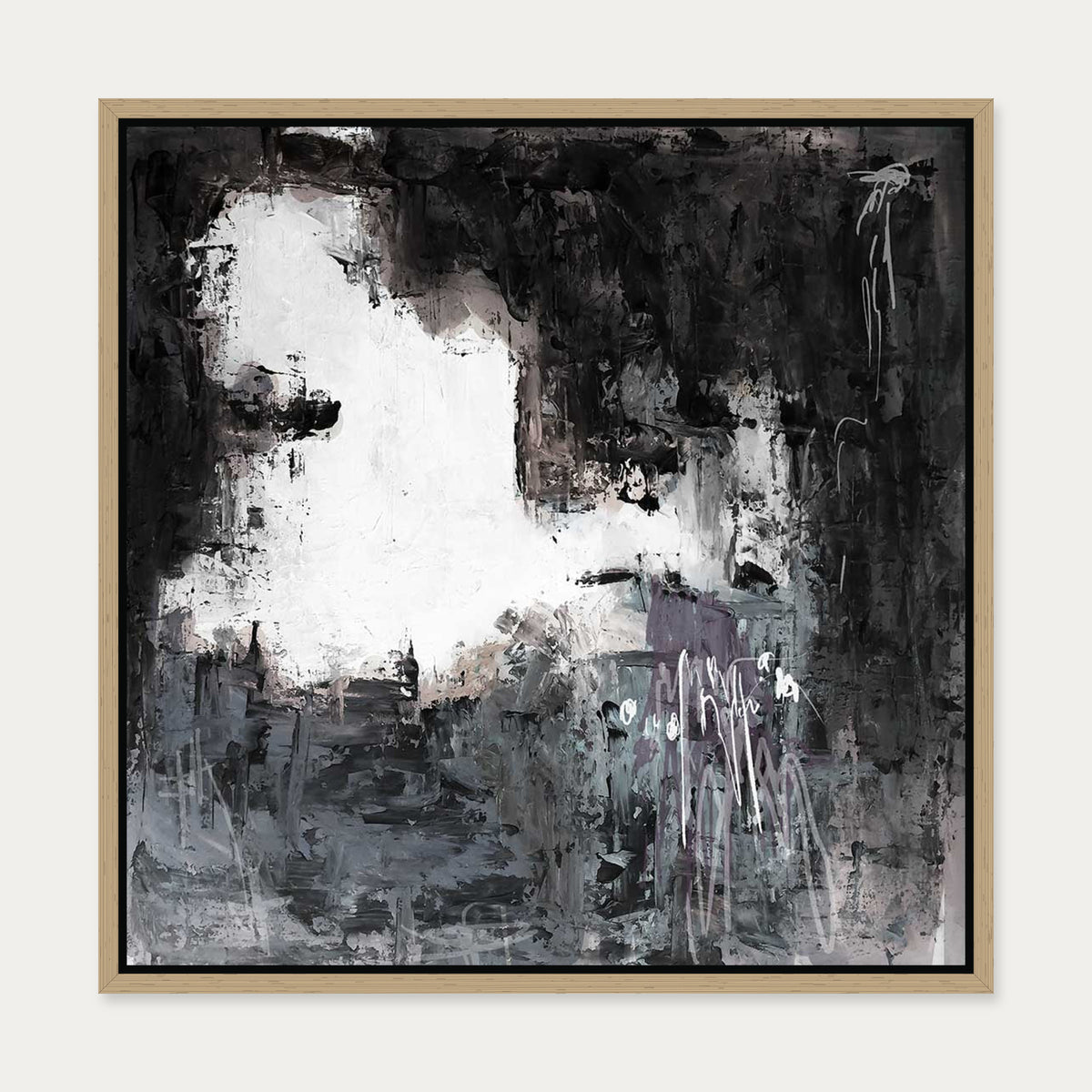 Wild Echoes Canvas Art — 50 x 50 cm — Oak Frame