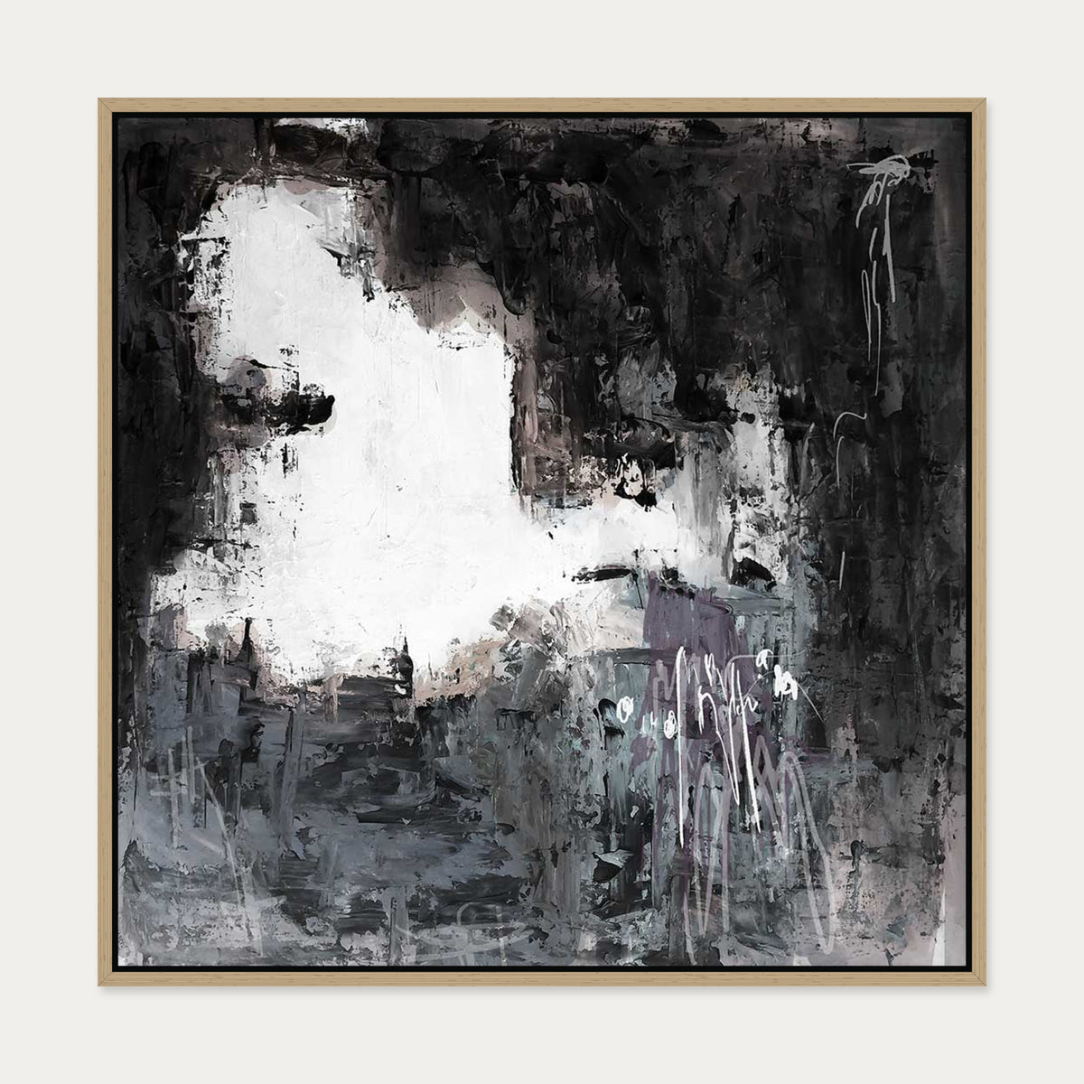 Wild Echoes Canvas Art — 70 x 70 cm — Oak Frame