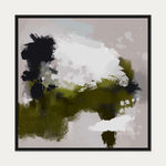 Wimbledon Park Abstract Canvas Art — 70 x 70 cm — Black Frame