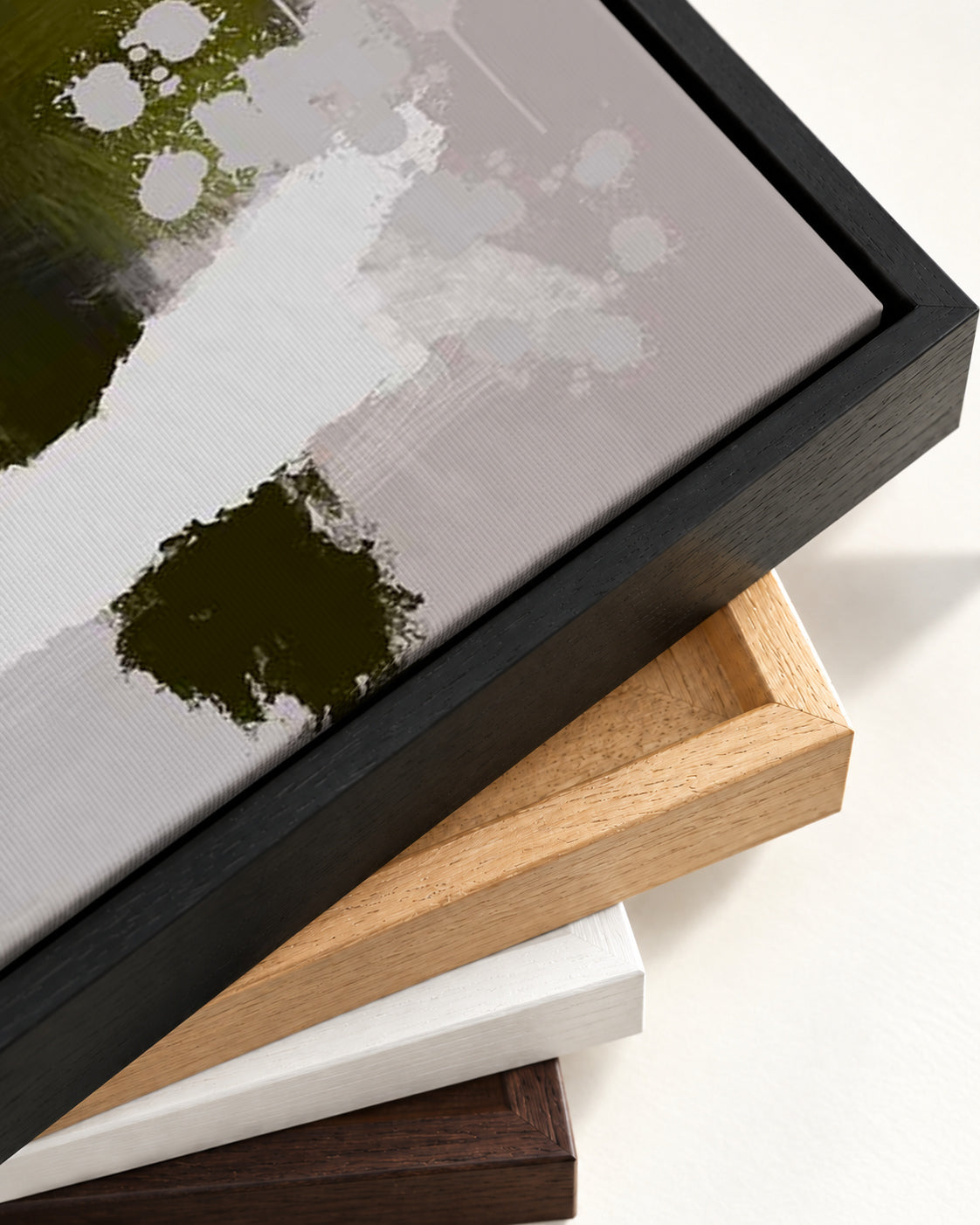 Wimbledon Park Abstract Canvas Art — framed canvas corner and wrapped canvas detail