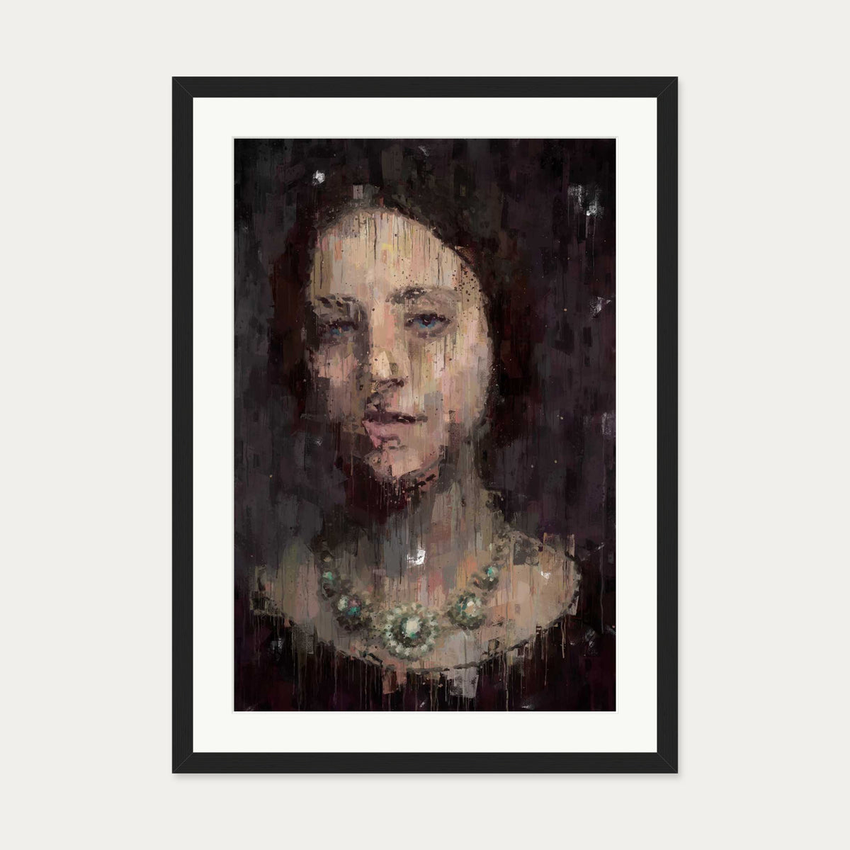 Woman's Portrait Art Print — 50 x 70 cm — Black Frame