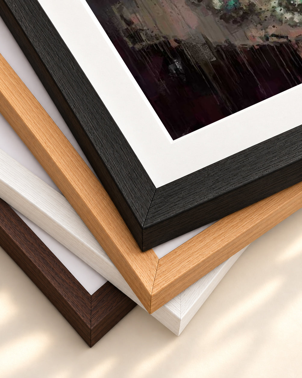 Woman's Portrait Art Print — framed print corner with 5 cm mount and bevel