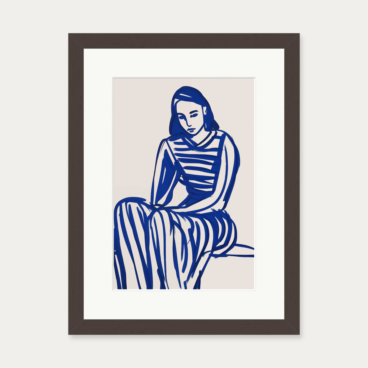 Wondering Art Print — 30 x 40 cm — Brown Frame