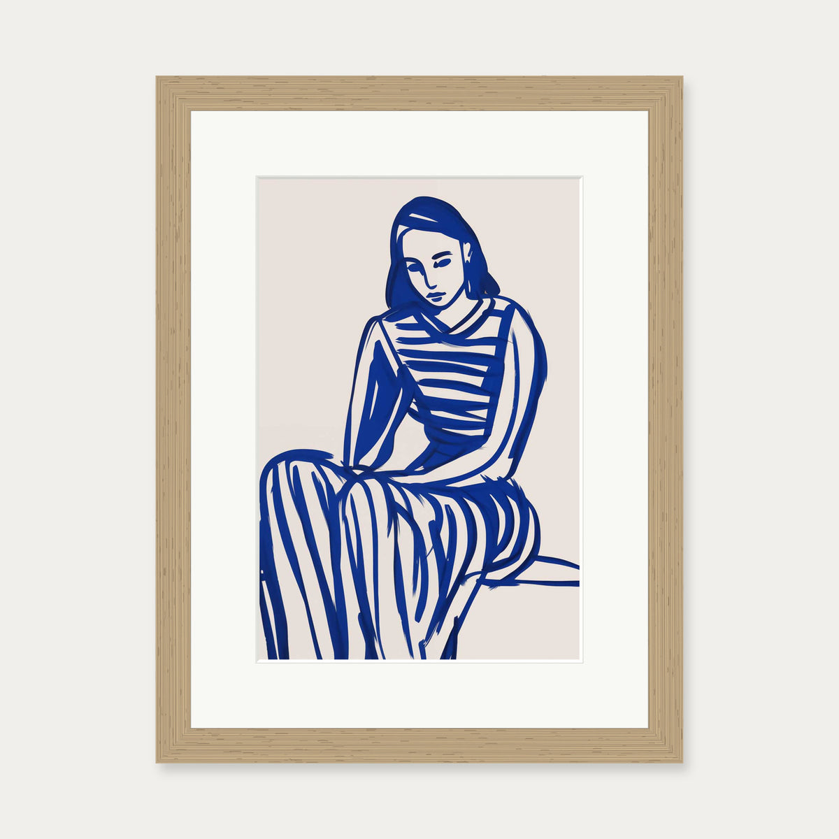 Wondering Art Print — 30 x 40 cm — Oak Frame