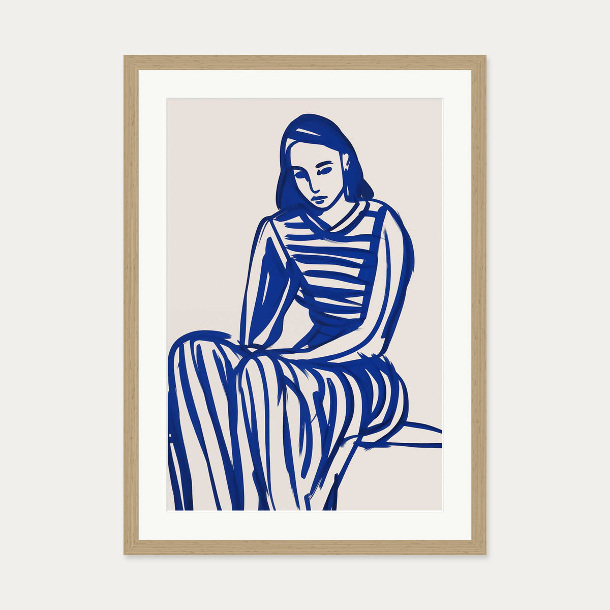 Wondering Art Print — 50 x 70 cm — Oak Frame