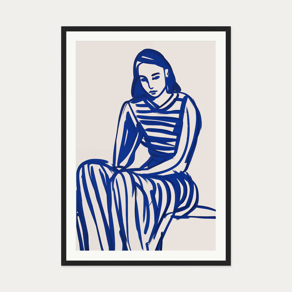 Wondering Art Print — 70 x 100 cm — Black Frame