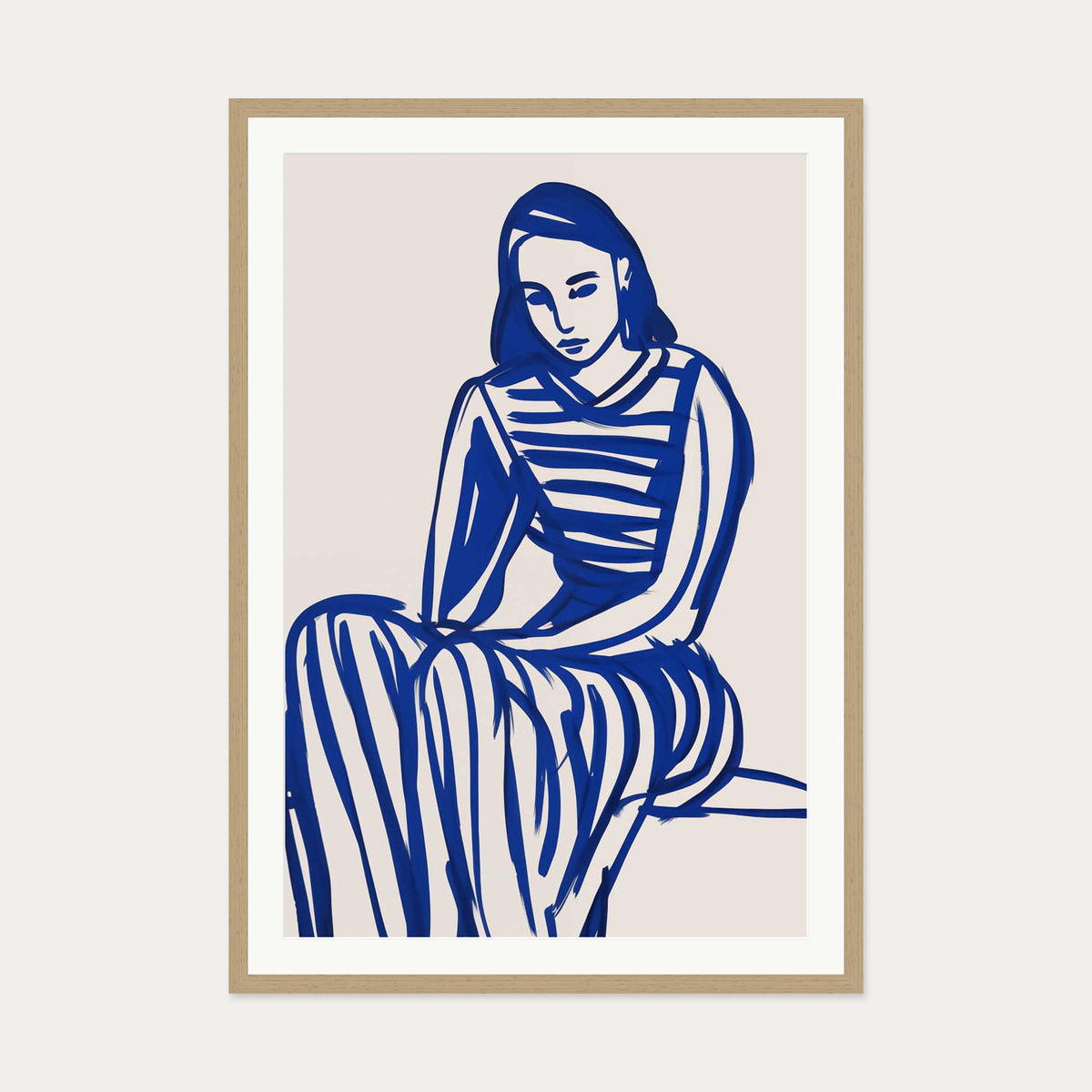 Wondering Art Print — 70 x 100 cm — Oak Frame