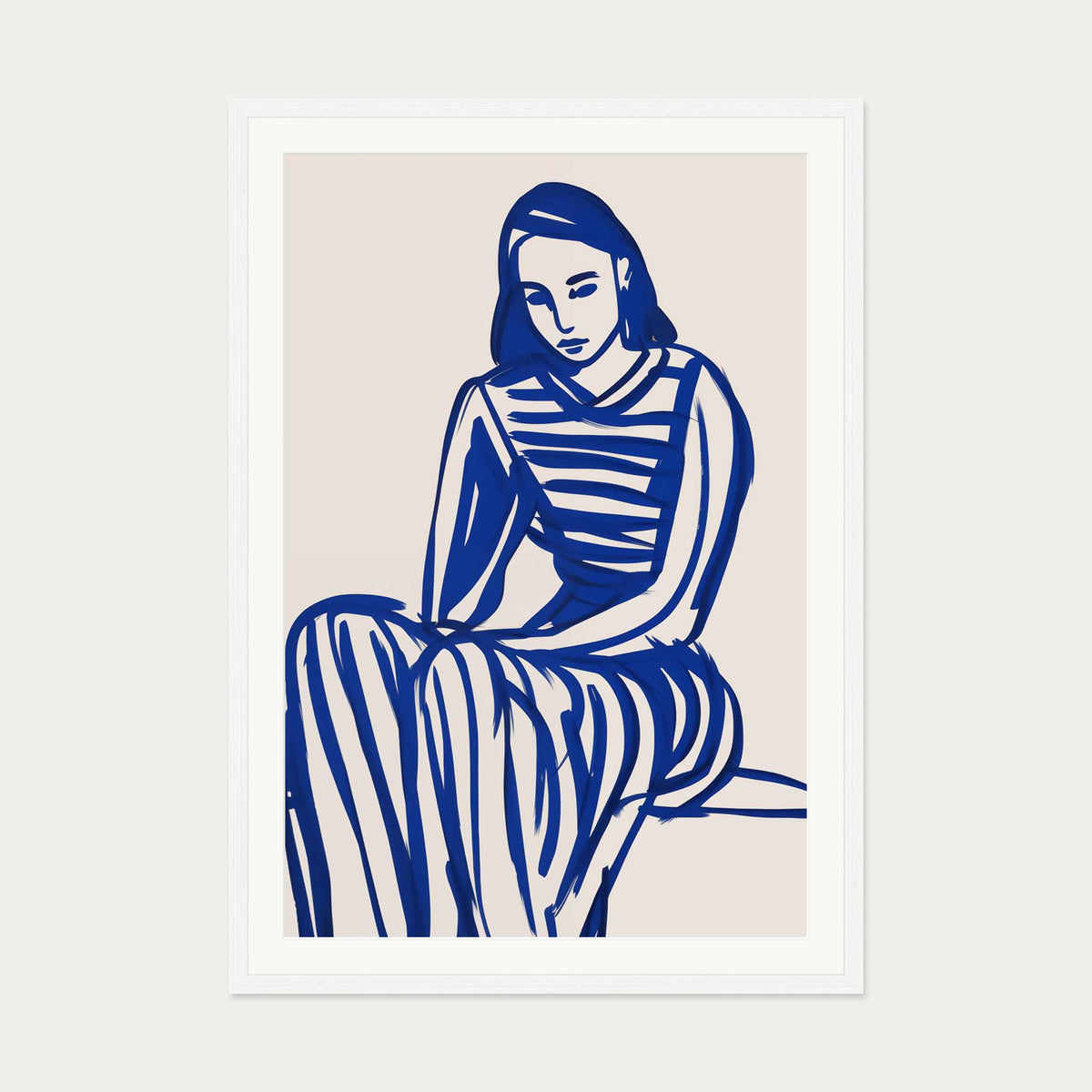 Wondering Art Print — 70 x 100 cm — White Frame