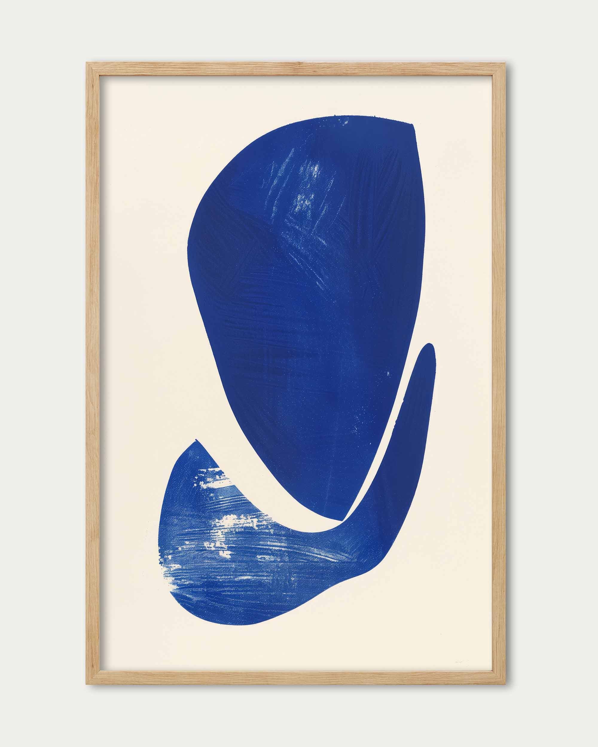 Abstract Blue Boat Wall Art Print