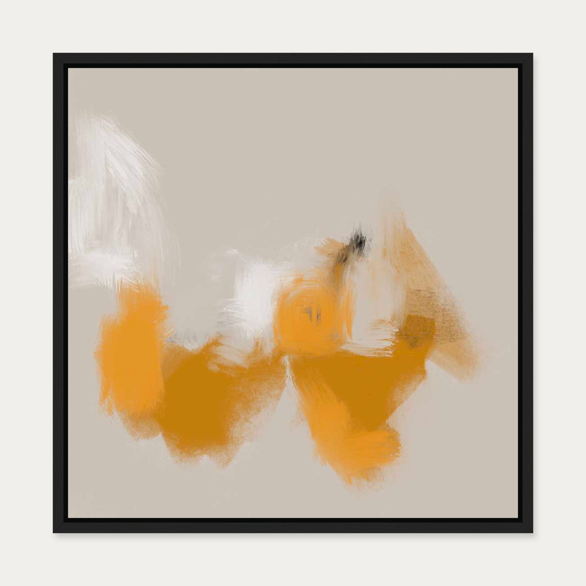 Yellow Dance Canvas Art — 50 x 50 cm — Black Frame