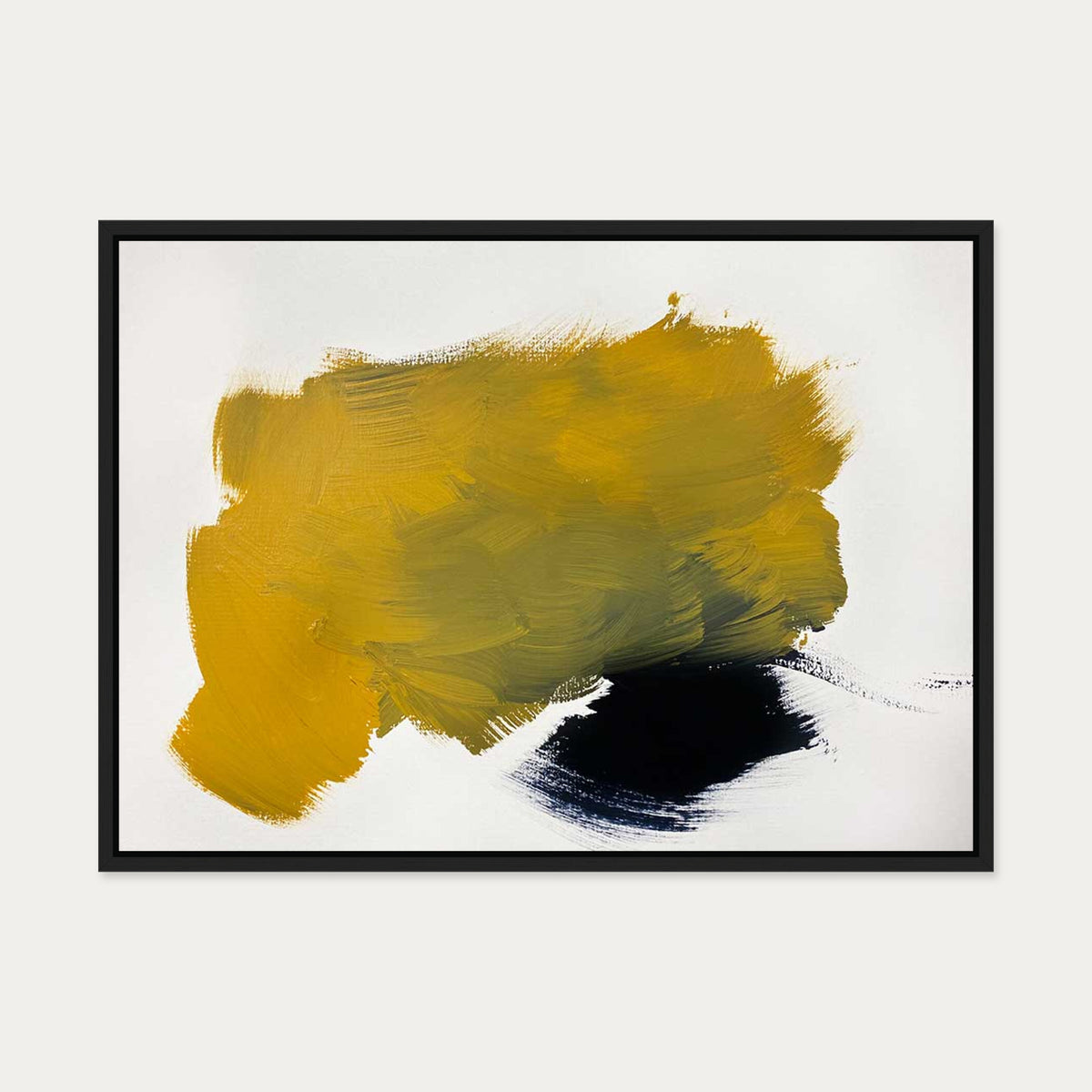 Yellow Ochre Strokes — 50 x 70 cm — Black Frame
