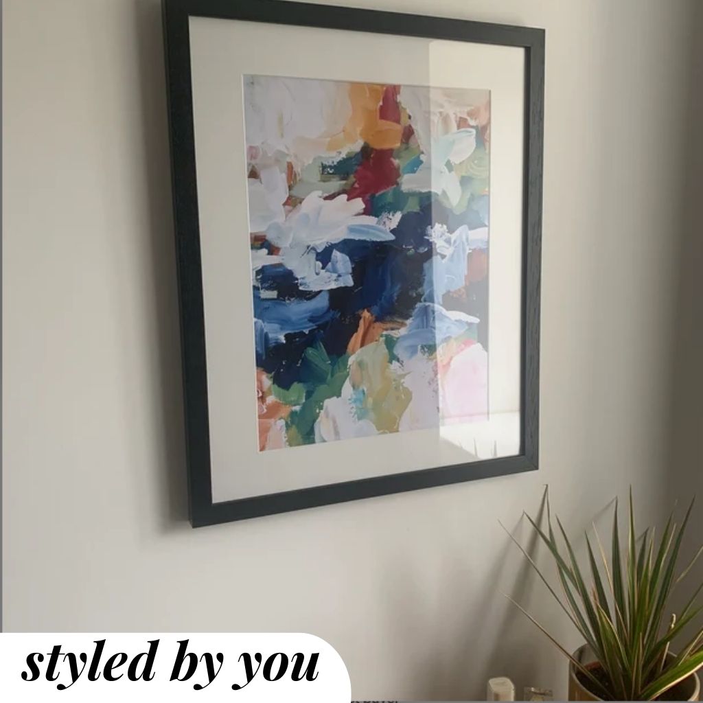 framed prints on a wall