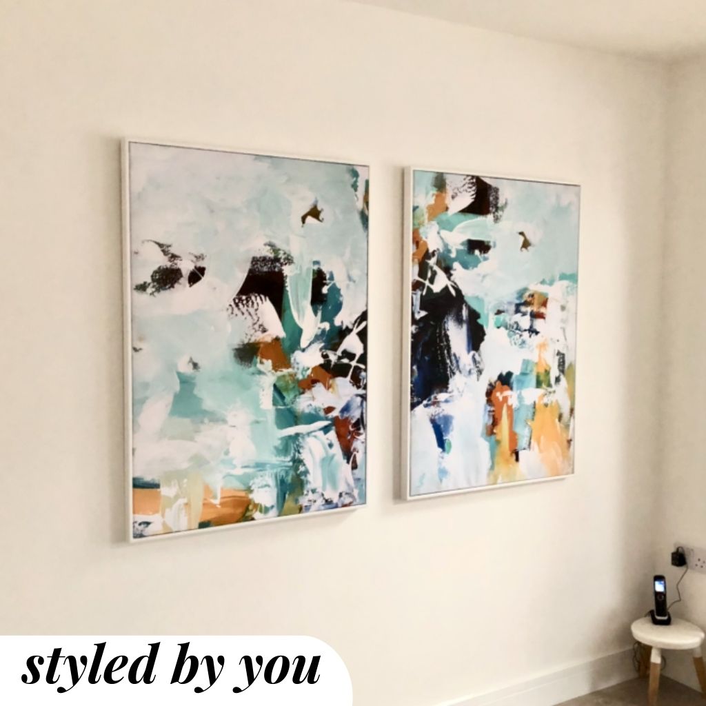 framed canvas prints on wall