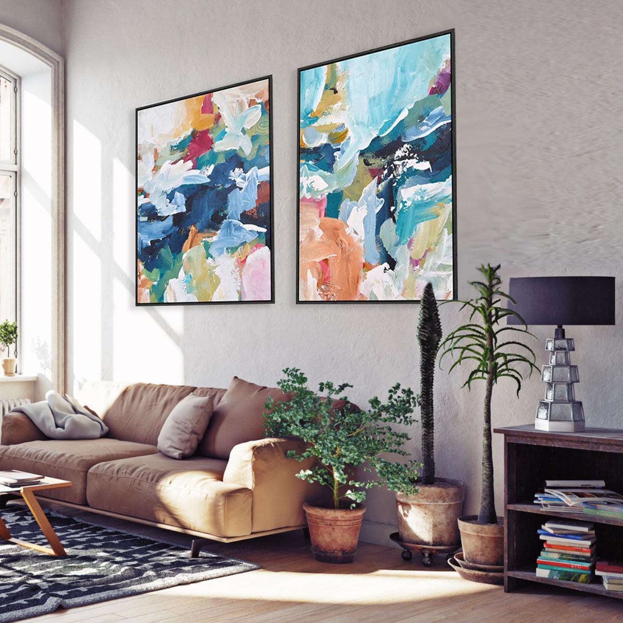 Dreams Come True Canvas Set Of 2-framed-Canvas Set Of 2-Abstract House