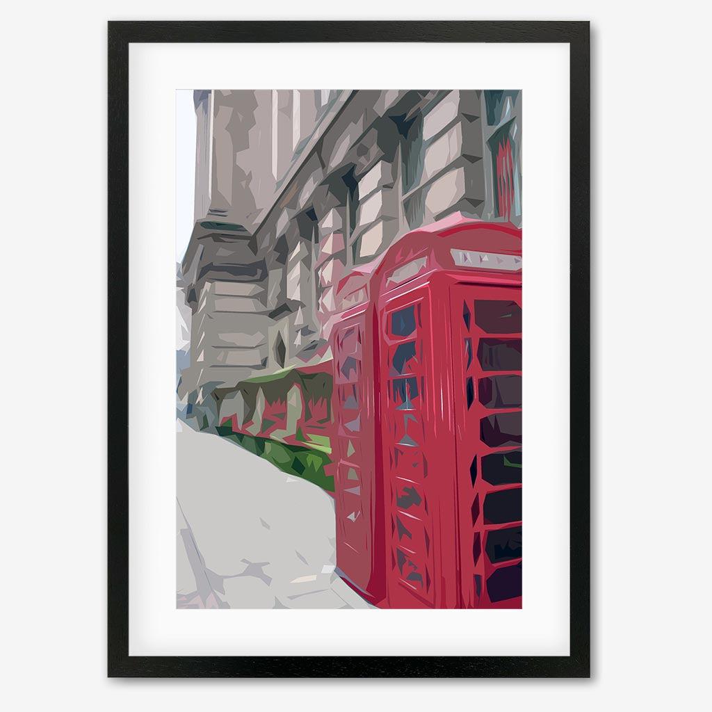 Brushed London Phone Booth Art Print - - Abstract House
