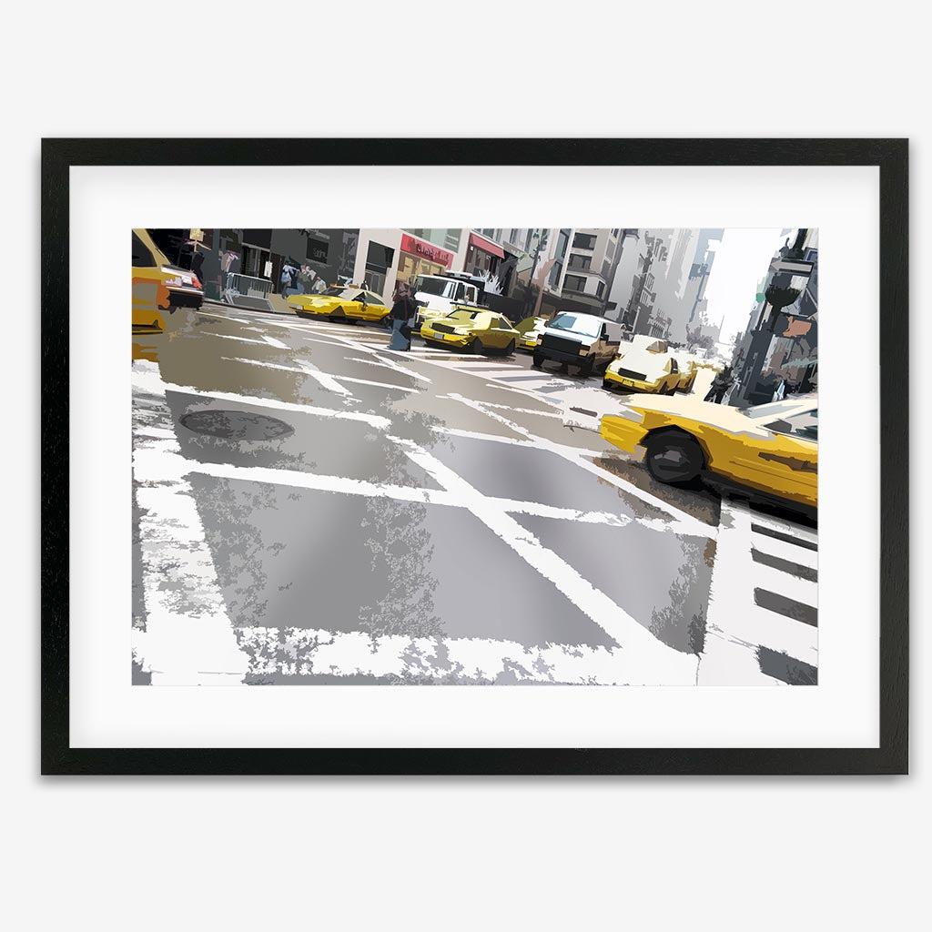 Brushed New York Crossing Art Print - Black Frame - Abstract House