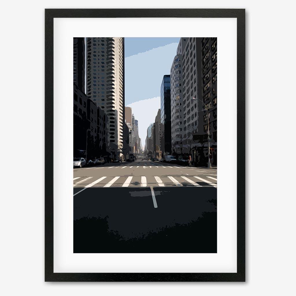 Brushed New York Art Print - Black Frame - Abstract House