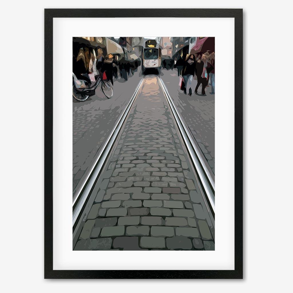 Brushed Amsterdam Art Print - Black Frame - Abstract House